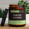 cheese lovers | https://frechekerzen.s3.eu-central-1.amazonaws.com/release/250ml+GROSS/food/images/greenap/main-live.jpg FRECHEKERZEN, Witzige Sojawachs Duftkerze mit frechem Spruch und aufregendem Duft, ideal als lustiges handgemachtes Geschenk