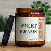 sweet dreams | sandel, Sandelholz, GLÜCKLICHT Kerze im Glas, Sojawachs Duftkerzen im Glas mit Spruch und aufregendem Duft, ideal als originelles, handgemachtes Geschenk