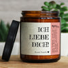 ich liebe dich! | valenti, Kirsch-Vanille, GLÜCKLICHT Kerze im Glas, Sojawachs Duftkerzen im Glas mit Spruch und aufregendem Duft, ideal als originelles, handgemachtes Geschenk