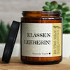 klassen lehrerin! | vanille, Natürliche Vanille, GLÜCKLICHT Kerze im Glas, Sojawachs Duftkerzen im Glas mit Spruch und aufregendem Duft, ideal als originelles, handgemachtes Geschenk