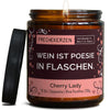 Duftkerze mit Spruch | wein ist poesie in flaschen.