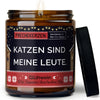 Kerze mit Spruch | katzen sind meine leute.