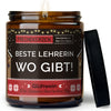 Duftkerze mit Spruch | beste lehrerin wo gibt!