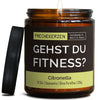 Kerze im Glas | gehst du fitness?