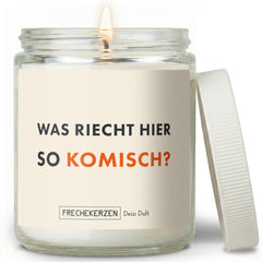 Duftkerze mit Spruch | was riecht hier so komisch?