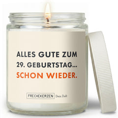 Kerze mit Spruch | alles gute zum 29. geburtstag... schon wieder.