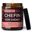 Kerze mit Spruch | chefin vom dienst