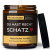 Deko Kerze | du hast recht, schatz.