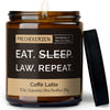 Kerze mit Spruch | eat. sleep. law. repeat.
