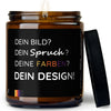Personalisierte Duftkerze | Kerze mit eigenem Foto, Spruch oder Logo