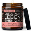Kerze mit Spruch | gib deinem leben einen gin!
