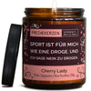 Kerze mit Spruch | sport ist für mich wie eine droge. und ich sage nein zu drogen.