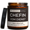 Kerze mit Spruch | chefin vom dienst