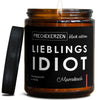 lieblings idiot | partner/mann/lieblings-id-4647186/images/marrake/main-ob.jpg FRECHEKERZEN, Witzige Sojawachs Duftkerze mit frechem Spruch und aufregendem Duft, ideal als lustiges handgemachtes Geschenk