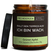 Kerze mit Spruch | rollt den teppich aus! ich bin wach.