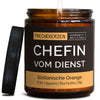 Kerze mit Spruch | chefin vom dienst