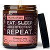 Kerze mit Spruch | eat. sleep. architecture. repeat.