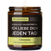 Kerze mit Spruch | scheiss auf valentinstag. ich liebe dich jeden tag!