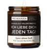 Kerze mit Spruch | scheiss auf valentinstag. ich liebe dich jeden tag!