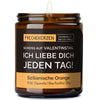 Kerze mit Spruch | scheiss auf valentinstag. ich liebe dich jeden tag!