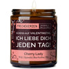 Kerze mit Spruch | scheiss auf valentinstag. ich liebe dich jeden tag!