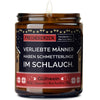 Duftkerze mit Spruch | verliebte männer haben schmetterlinge im schlauch.