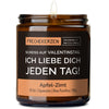 Kerze mit Spruch | scheiss auf valentinstag. ich liebe dich jeden tag!