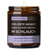 Duftkerze mit Spruch | verliebte männer haben schmetterlinge im schlauch.