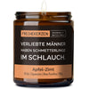 Duftkerze mit Spruch | verliebte männer haben schmetterlinge im schlauch.