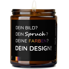 Personalisierte Duftkerze | Kerze mit eigenem Foto, Spruch oder Logo