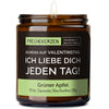 Kerze mit Spruch | scheiss auf valentinstag. ich liebe dich jeden tag!