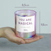 you are magical.. | Funkelnde Duftkerze mit Einhorn Spruch | Handgemacht aus Sojawachs | In Geschenkbox | BFF Geburtstag Valentinstag Geschenk für Sie Freundschaft Freundin Deko Kerze gute Laune