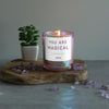 you are magical.. | Funkelnde Duftkerze mit Einhorn Spruch | Handgemacht aus Sojawachs | In Geschenkbox | BFF Geburtstag Valentinstag Geschenk für Sie Freundschaft Freundin Deko Kerze gute Laune