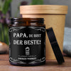 papa, du bist der beste! | FRECHEKERZEN, Witzige Sojawachs Duftkerze mit frechem Spruch und aufregendem Duft, ideal als lustiges handgemachtes Geschenk