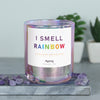 sku:m1-i-smell-rainb-6266571-karibik | i smell rainbow | moments, Funkelnde Sojawachs Duftkerze mit frechem Spruch und aufregendem Duft, ideal als lustiges handgemachtes Geschenk