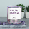 sku:m1-you-are-magic-6412139-bamboo | you are magical | moments, Funkelnde Sojawachs Duftkerze mit frechem Spruch und aufregendem Duft, ideal als lustiges handgemachtes Geschenk